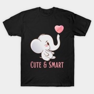 Cute and Smart Cookie Sweet little elephant heart cute bright kids and animals T-Shirt